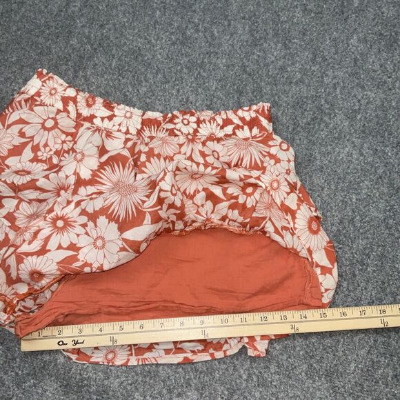 American Eagle Shorts Womens Sz L Orange lined  Floral Boho Hippie Feminine - Picture 7 of 9